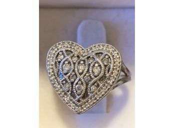 Beautiful Diamond Heart Statement Ring