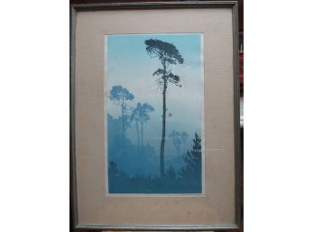 Oskar Droege (1898 - 1984) Germany, Woodcut Titled Pines