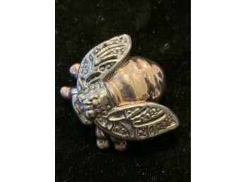 Fat Sterling Silver Bumblebee Brooch