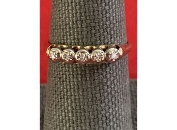 Vintage 14kt Gold And Diamond Band Ring