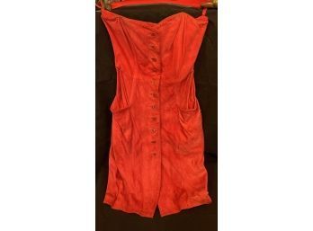 Fantastic Couture Vintage Fendi Red Suede Dress Italy Size 40