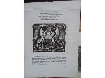 After Georges Rouault (1871 - 1958) Book Plate Woodcut With Text