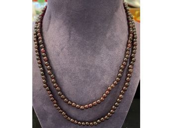 Beautiful Vintage Heavy Garnet Beaded Necklace