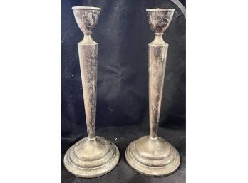 Pair Of Sterling Silver Candlesticks By Boardman