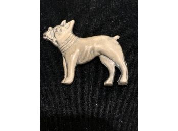 Vintage Sterling Silver French Bulldog Brooch Pin