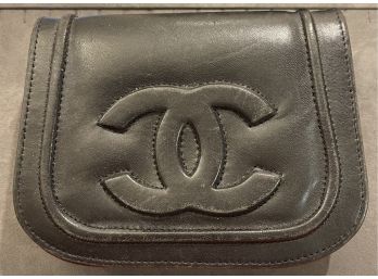 Black Leather Chanel Convertible Purse