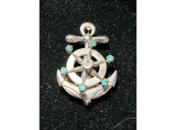 Vintage Nautical Sterling Silver Anchor Brooch Pin