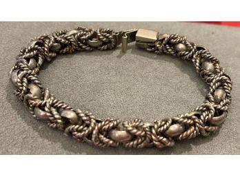 Vintage Heavy Continental Silver Byzantine Link Bracelet