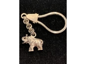 Cool Vintage Sterling Silver Elephant Keychain