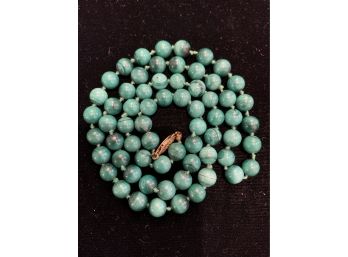Green Hand Knotted Malachite Beads Necklace