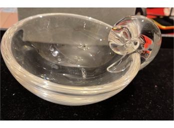 Steuben Glass Bowl With Snail Handle
