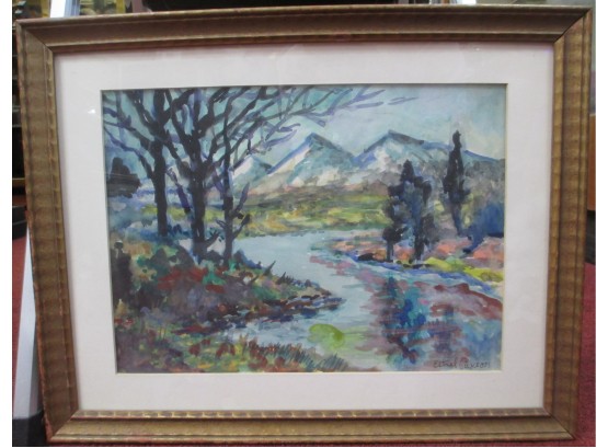 Pair Of Watercolor Landscapes By Ethel Easton Paxson (1885 - 1982) Connecticut & New York