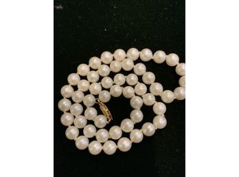 Elegant Creamy White Pearls 14kt Gold