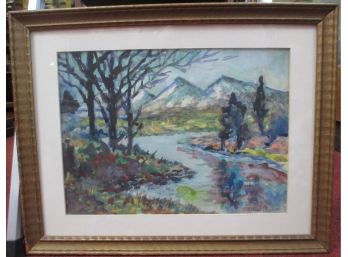 Pair Of Watercolor Landscapes By Ethel Easton Paxson (1885 - 1982) Connecticut & New York