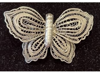 Darling Filigree Sterling Silver Butterfly Brooch