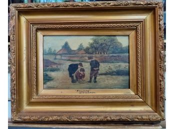 William F. Hardy, Sr. (1854 - 1935) Missouri, Painting On Board Titled Playtime