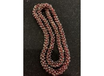 Beautiful Vintage Woven Garnet Necklace