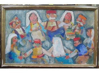 Jovan Obican (1918 - 1986) Croatia & France, Oil Painting Dancers