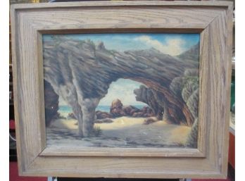 Oil Painting  Western Coastal Landscape Signed Ray Jones
