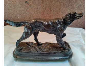 After Jules Moigniez (1835 - 1894) France, Bronze Hunting Dog