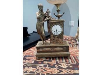 19th Century Bronze French Empire Clock