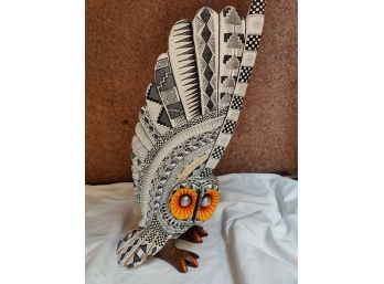 Efrain Fuentes Gallery Oaxaca Mexico Stylized Owl Wood Carving