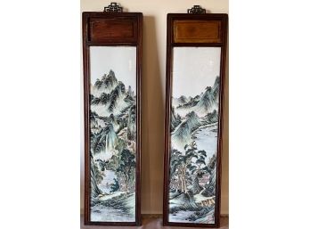 18/19th Century Pair Exceptional Quality Chinese Porcelain Plaques