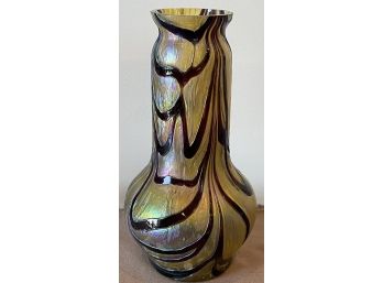 Loetz Style Iridescent Art Glass Vase