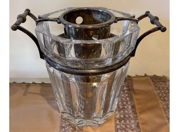 Baccarat Crystal And Silver Plate Champagne Bucket With Insert
