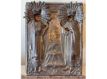19th Century Very Large 84 Silver Russian Icon