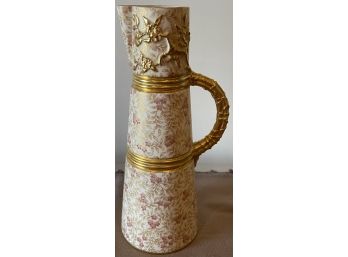 1887 Royal Worcester 1047 Gilded Parianware Pitcher/Ewer ~Bailey Banks & Biddle~