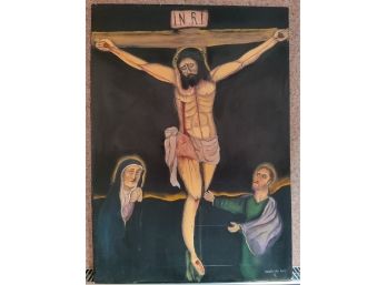 Demetrio Garcia Aguilar  Oil Canvas Jesus On The Cross