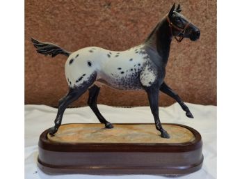 Royal Worcester Appaloosa Stallion Porcelain Modeled By Doris Lindner