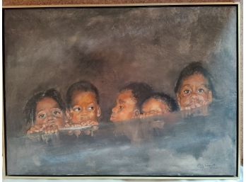 Elizabeth Grant Oil On Canvas African American Children