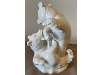 Porcelain Figurine 'Playing Bears' By Meissen