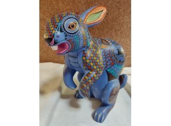 Stylized Angry Killer Rabbit With Big Nasty Teeth Wood Carving #8 Mexico
