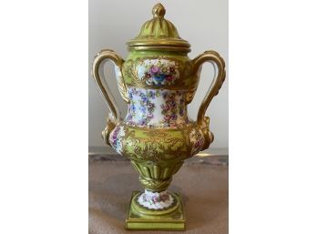 Beautiful Sevres Hand Painted Cabinet Handled Urn