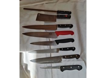 Lot Of 8 Professional Chef's Knives