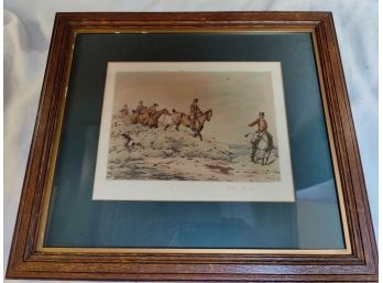 Four Henry Thomas Alken (English, 178 5 -1851) Horses And Riders Hand Painted Etchings