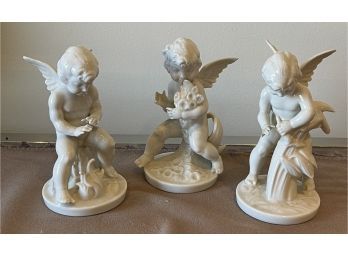 Set Of 3 Dresden Cherub Figurines