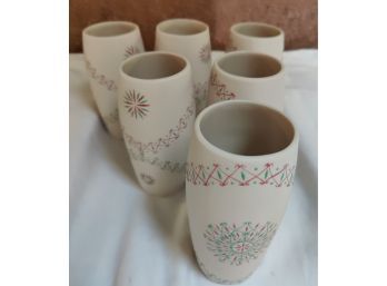 6 Signed Javier Servin Mexico Ceramic Drinkware
