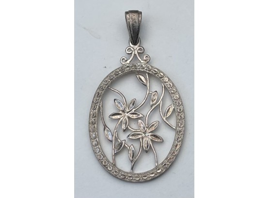 Pretty Sterling Silver Floral Pendant