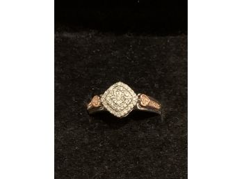 Elegant Sterling Gold And Diamond Ring