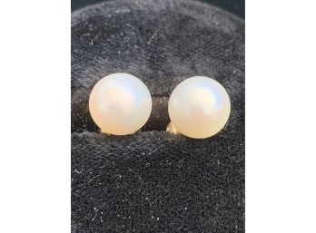 Classic Creamy Cultered Pearl Earrings 14kt