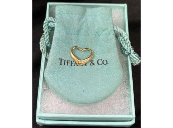 Iconic TIFFANY Elsa Peretti 14k Yellow Gold Heart Pendant With Original Pouch And Box