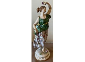 Meissen / Dresden STYLE Porcelain Figurine Of Woman Holding Flower