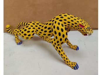 Mexican Wood Carving Of A Cheetah