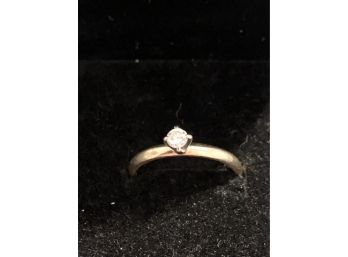 14kt Gold Diamond Solitaire Promise Ring