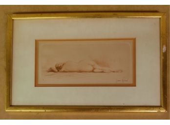Jean Vyboud (1872 - 1944) Sepia Print Nude Woman Signed In Pencil