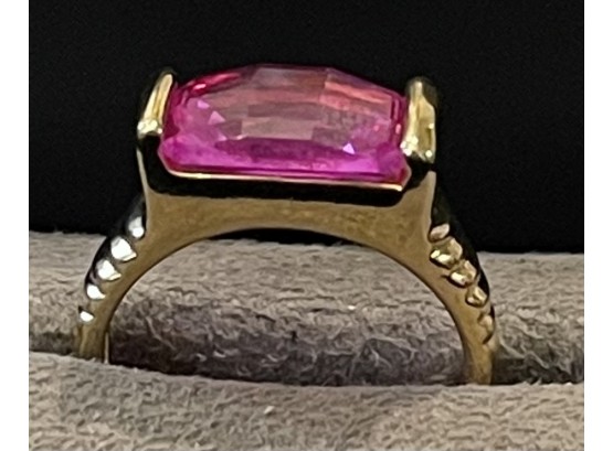 Stunning Vermeil Over Sterling Silver Ruby Ring Size 8